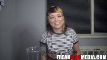 FreakMob Hardcore- She failed her Piss test, So he dumped it on her face!